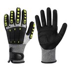 Pair of black TPR work gloves with padded palms