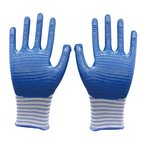 Pair of blue fully coated construction gloves