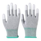 Pair of grey carbon-knit ESD gloves