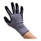 Grey knit glove with a black coated palm for service work