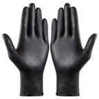 Pair of black nitrile-coated mechanic gloves